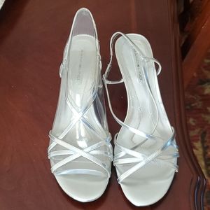 Silver Bandolino Strappy Heeled Sandals